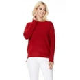 thumbnail image 2 of YEMAK Women's Long Sleeve Crewneck Lightweight Casual Soft Knit Pullover Sweater MK8015-RED-L, 2 of 7