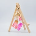 thumbnail image 3 of Porte-clés Pendentif Alphabet Translucide Décoratif Lettre Initiale Porte-Clés avec Pompons pour Femmes, 3 of 8