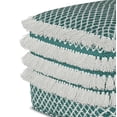 thumbnail image 4 of Simpli Home Simpli Home Leah Boho Square Woven Pouf in Turquoise and White, 4 of 5