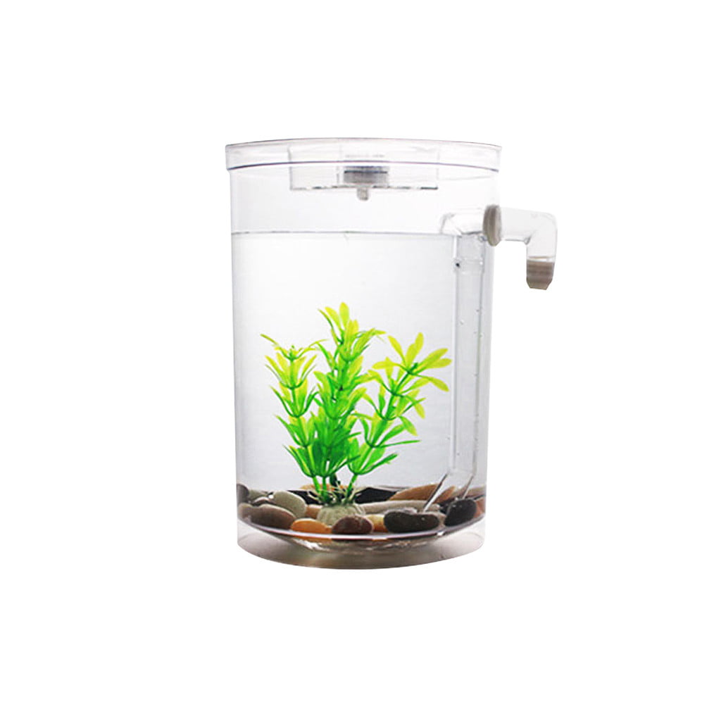 Bowake Self Cleaning Tank LED Mini Fish Tank Aquarium