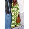thumbnail image 2 of Nouvelle Mode 2024 Simple et Unique Robe Imprimée Col en V Style Long Élégant et Unique Robe Ajustée pour Femmes FJH FJH, 2 of 6