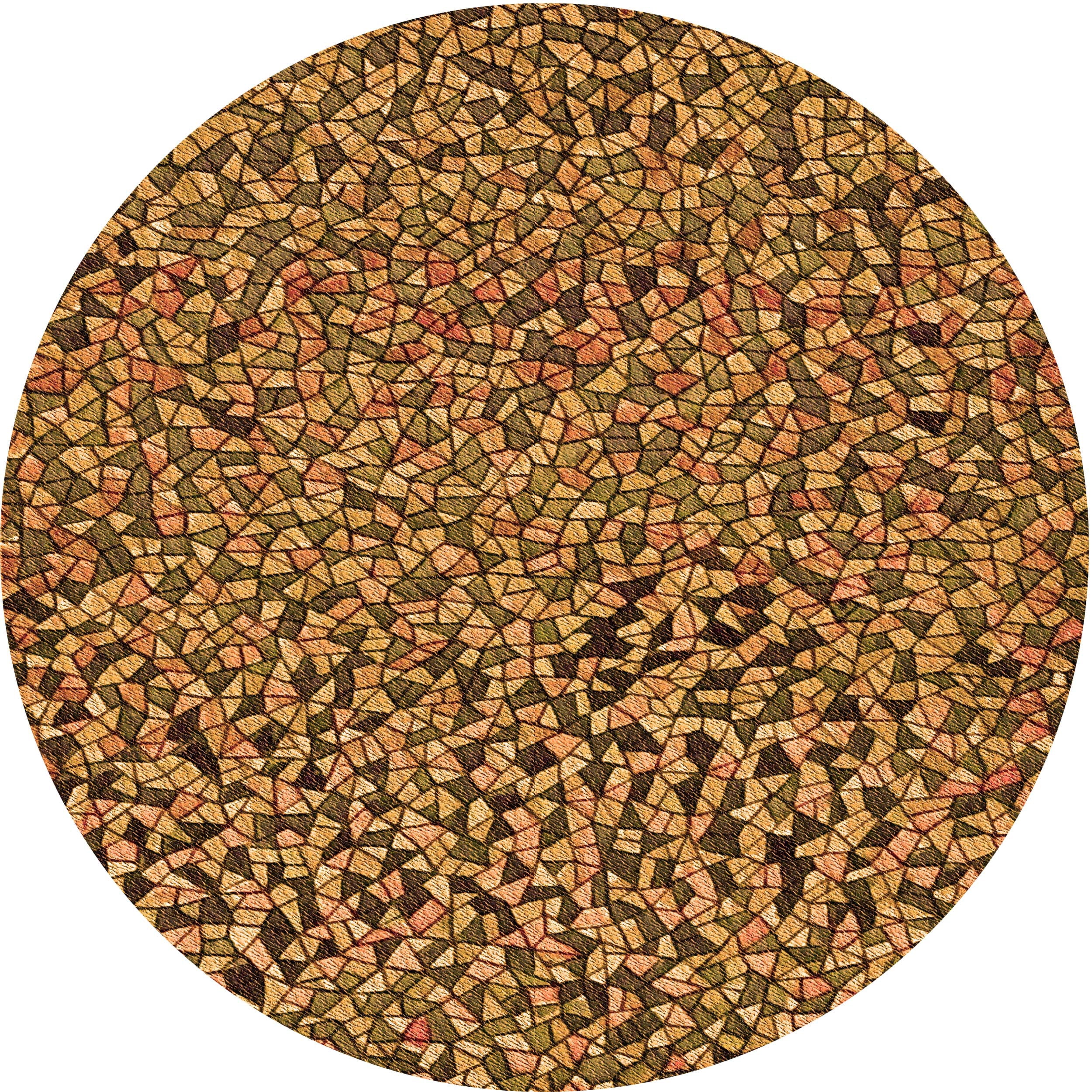 Ahgly Company Indoor Round Patterned Blood Red Brown Area Rugs, 8 ...
