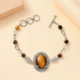 thumbnail image 2 of Tigers Eye 25.15 ctw Paper Clip and Leopard Head Bracelet in Platinum Bond 6.50800In Christmas Gifts, 2 of 5