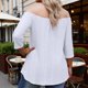 thumbnail image 2 of TaTaai Women's Plus Size 3/4 Sleeve Long Sleeve Top, Court-style Lock Cutout One-shoulder Hollow Out Fashion Blouse Gift, 2 of 6