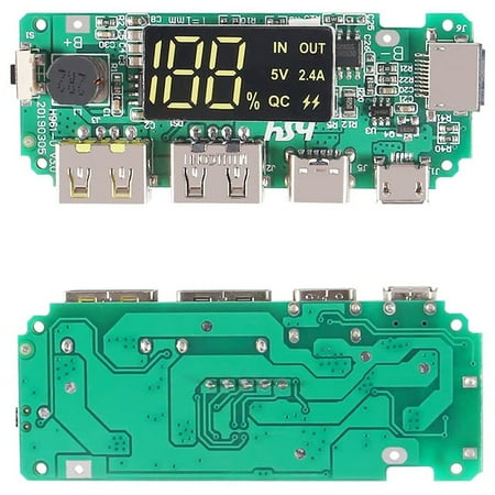 

Digital LCD Display Protection Module 2Pcs Dual USB 5V 2.4A Mini/Type-C USB Mobile Power Bank 18650 Charging Module Lithium Battery Charger Board Protection