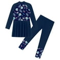 thumbnail image 3 of Alvivi Kids Girls Swimwear 2 Piece Rash Guard Swimsuit Beach Coverups Dress Top with Pants Sets Navy Blue 14, 3 of 6