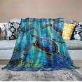 thumbnail image 2 of EastSmooth Ocean Sea Turtle Blanket Nautical Turtle Throw Blanket Turtle Stuff Animal Gifts for Girls Boys Kids Lover Woman Adults Cozy Comfort Plush Flannel Blanket Decor for Couch Sofa Bed, 2 of 6