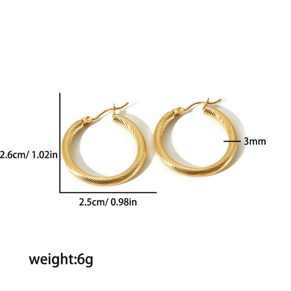 18K Karat Gold Plated Earrings for Women 18K Gold Stainless Steel Geometric Circles Jewelry for Her Birthday Gift