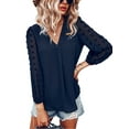 thumbnail image 2 of Seyurigaoka Autumn New Casual Loose Female Spring and Summer Long-Sleeve V-neck Shirt T-Shirt Top, 2 of 8