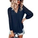 thumbnail image 2 of SAYOO - Camiseta de cuello en V de color sólido para mujer, blusa holgada de manga larga con decoración de flores, suéter holgado SAYOO  Moda, 2 of 8