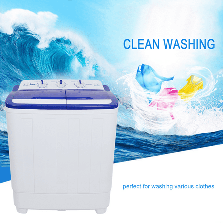 ZOKOP Portable Compact Mini Twin Tub Washing Machine w/Wash and Spin Cycle, 16Lbs Semi-automatic Washing Machine For Colthing, Camping, Apartments, Dorms, College Rooms, RV's and