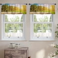 thumbnail image 2 of LALILO Kitchen Curtain Valance Space Old Wood Orange Trees Rod Pocket Window Curtain 52"x 18" Set of 2, 2 of 7
