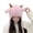 Pink, variant on Goat Horn Faux Fur Ear Flap Trapper Hat Winter Warm Stylish Daily Headwear Beige