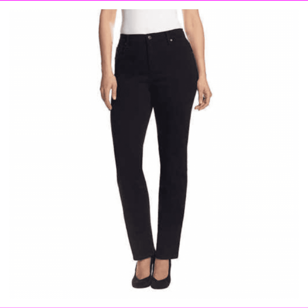 gloria vanderbilt all around slimming effect black pants