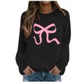 thumbnail image 1 of WEAIXIMIUNG Sweat-Shirt pour Filles Taille 8-9 Col Rond Sweat-Shirt Motif Nœud Mignon Pull à Manches Longues Pull Nœud Haut TTG, 1 of 5