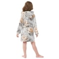 thumbnail image 4 of FORMRS Niños Bathrobe Unisex Hooded Robe Soft Plush Pajamas Sleepwear, Size 10-12T, Beautiful Floral, 4 of 7