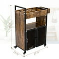 thumbnail image 3 of CLEARANCE! 3-Tier Salon Trolley, Rolling Beauty Stylist Cart with Cabinet, Dryer Holders, Charging Station, Salon Spa Bathroom, Rustic Brown, 3 of 5