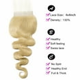 thumbnail image 4 of SEGO 4*4 Lace Closure Blonde Virgin Human Hair Bundles With 100% Unprocessed Human Hair Extensions For Women Silky Straight Soft, 4 of 6