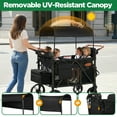 thumbnail image 6 of Vomeast Upgrade Wagon Stroller for 4 Kids, 4-Seater Baby Stroller Wagon with Canopy, 5-Point Harness, Adjustable Handle(Black), 6 of 12