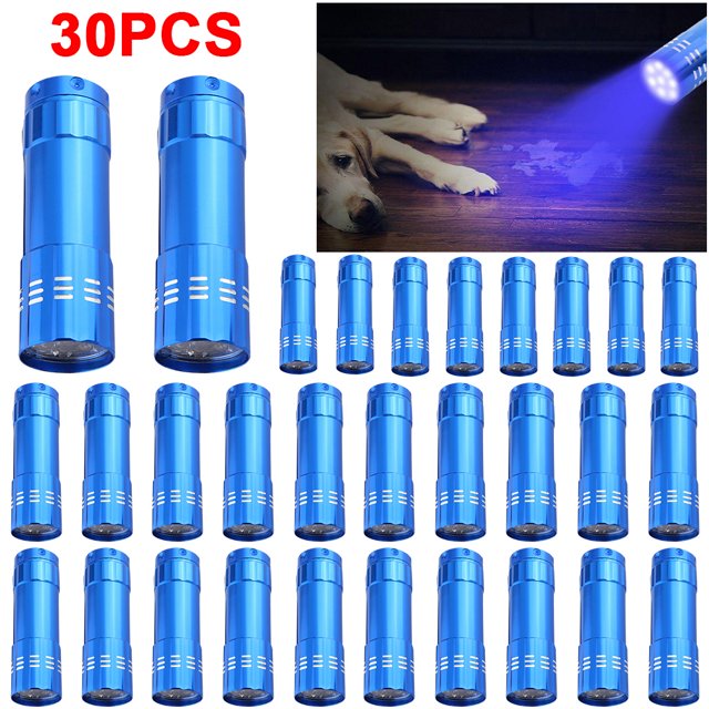 395nm Ultravioleta 9 LED Linterna Detección Portátil Antorcha (Azul)