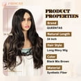 thumbnail image 4 of Phocas Long Curly Brown Wigs for Women 26inch Body Wave Highlight Blonde Wig, 4 of 10