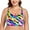 Neon Striped, variant on Women's Plus Size Ruched Back Tie bikini top Bikini Top Black Swimsuit Bathing Suits