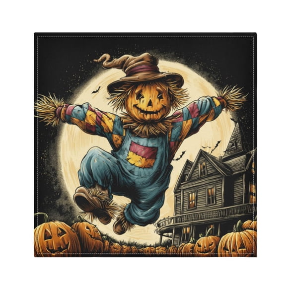 Qxltty Cute Scarecrow Napkins 20×20in Perfect for Parties Dinners Weddings Cocktail Housewarming Cloth Napkins Set of 6