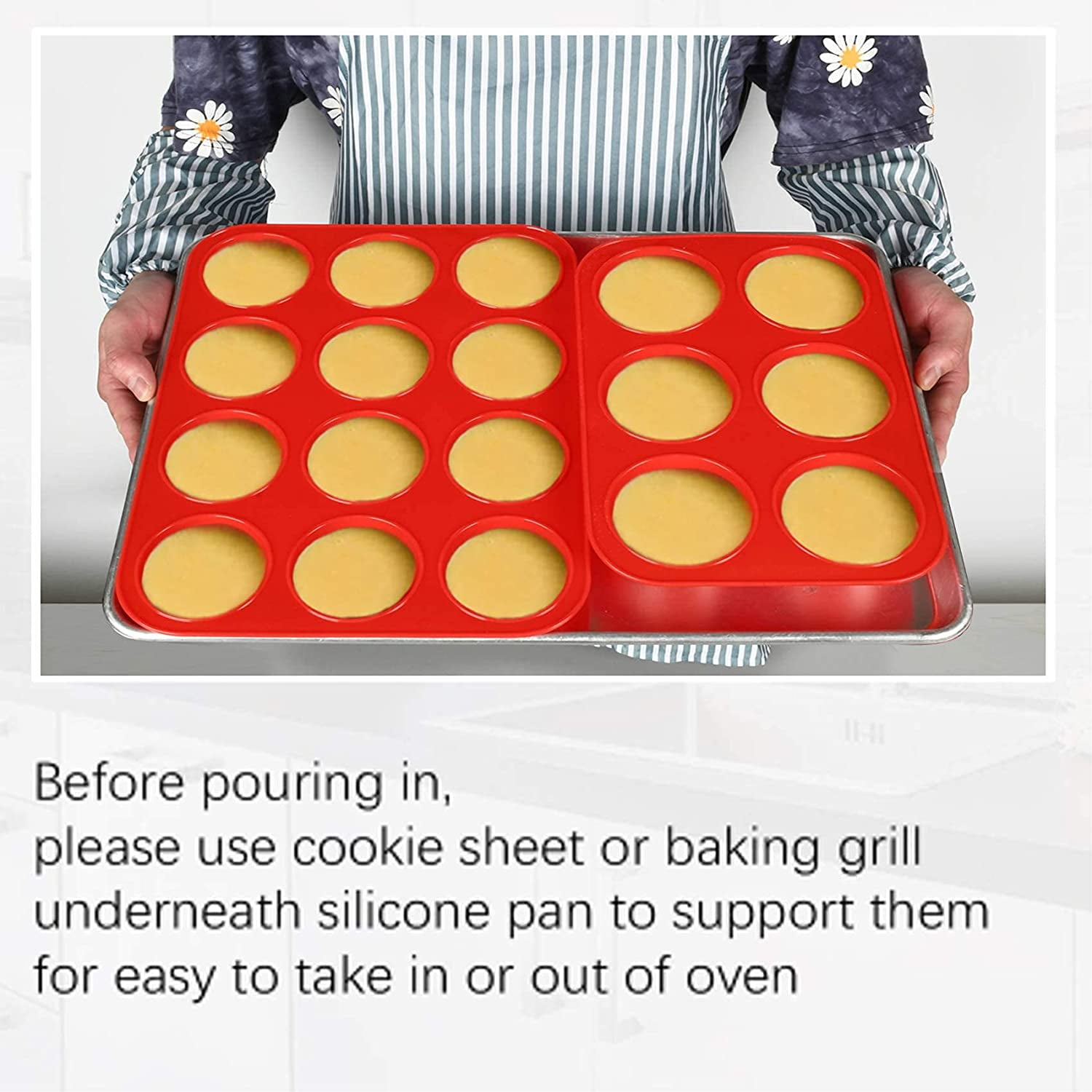 Lot De 2 Moules à Muffins Et Paquet De 12 Moule Muffins