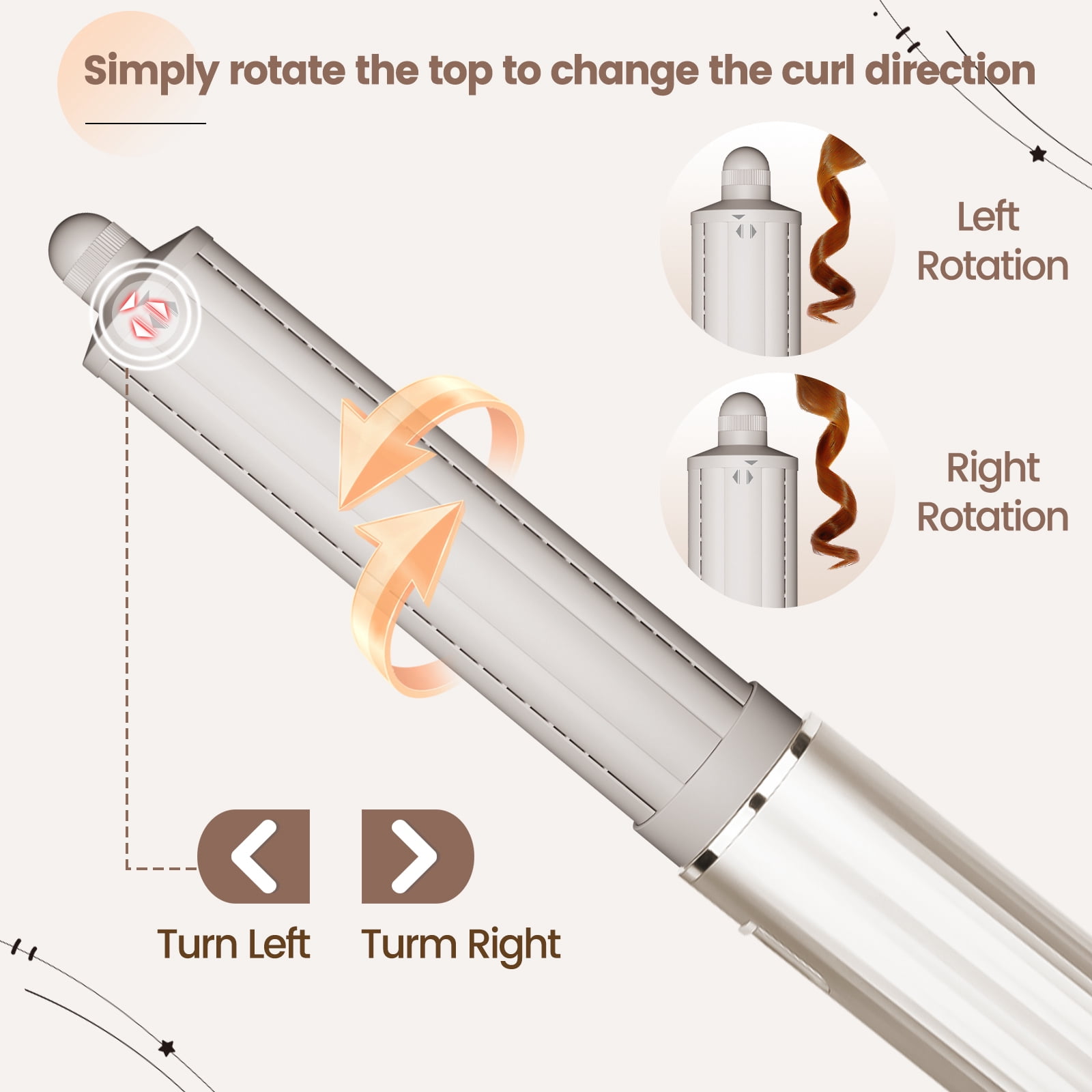 AFDD 40MM Long Hair Curling Barrel Attachment Compatible with Shark Flex Style 1.6 Inch Automatic Curling Attachment