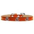 thumbnail image 1 of Silver Anchor Widget Dog Collar Orange Ice Cream Size 18, 1 of 2