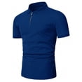 thumbnail image 5 of BangWanChi Men's Quarter Zip Lapel Collar Shirts Top Fashion Mens Short Sleeve Casual Patchwork T-Shirts for Daily Wear, 5 of 5