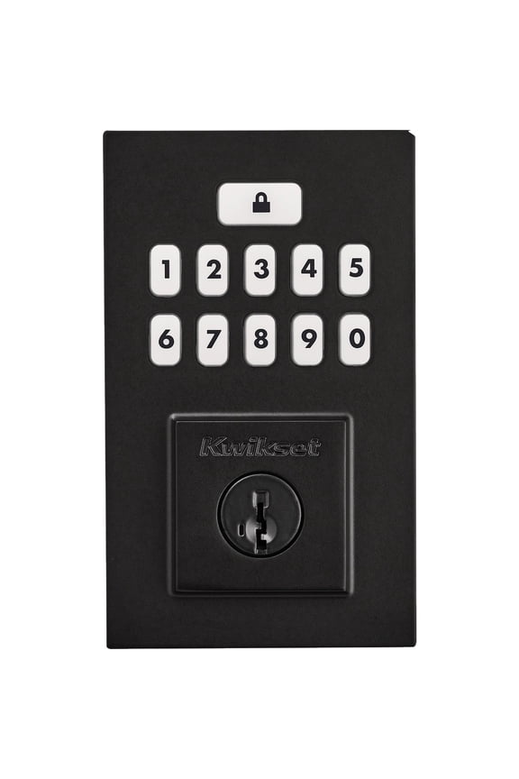 9260CNT-514S Contemporary SmartCode Keypad Electronic Deadbolt SmartKey Matte Black Finish