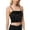 Multicolor, variant on Women's Strapless Sequin Crop Top with Adjustable Spaghetti Straps - Small, Black