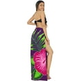 thumbnail image 4 of HAPPY BAY Women's Swimsuit Wrap Beach Swim Cover up Summer Pareo Beachwear Sarong Coverups Bikini Wraps for Women One Size Purple, Floral, 4 of 5