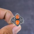 thumbnail image 2 of Natural Carnelian Gemstone Handmade 925 Sterling Silver Jewelry Ring Size 7, 2 of 4