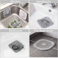 thumbnail image 5 of JM Escurridor de pelo para ducha, cubierta de drenaje de silicona duradera con ventosa, rejilla de drenaje con tapa elevada para bañera y cocina, juego de 2, gris JM, 5 of 5