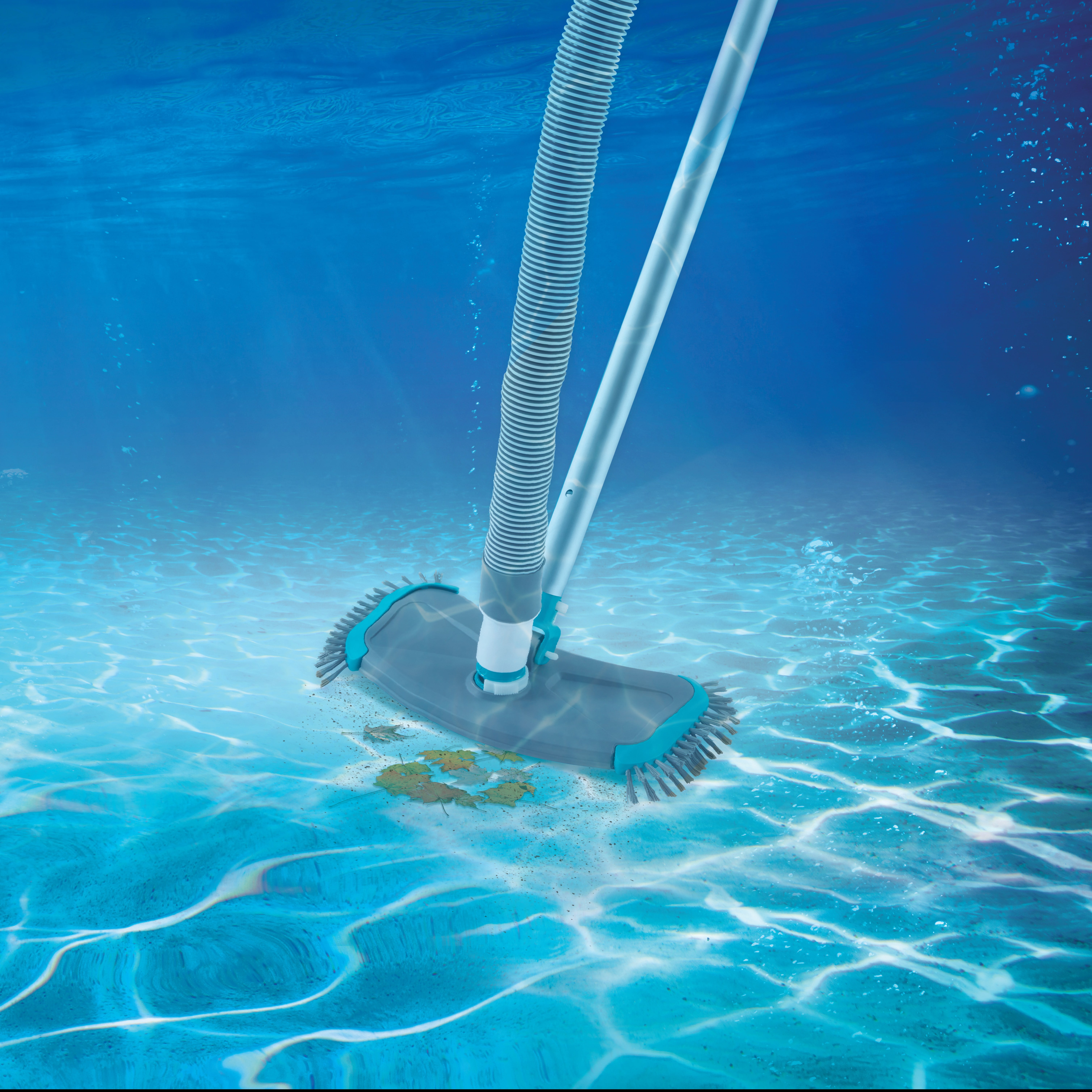 Bluescape Teal & Gray 14in Pool Vacuum Head with Air Valve and PP Bristles