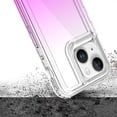 thumbnail image 3 of For iPhone 15 Plus 3in1 Two Tone Shockproof Transparent Hybrid Case - Clear + Purple, 3 of 5