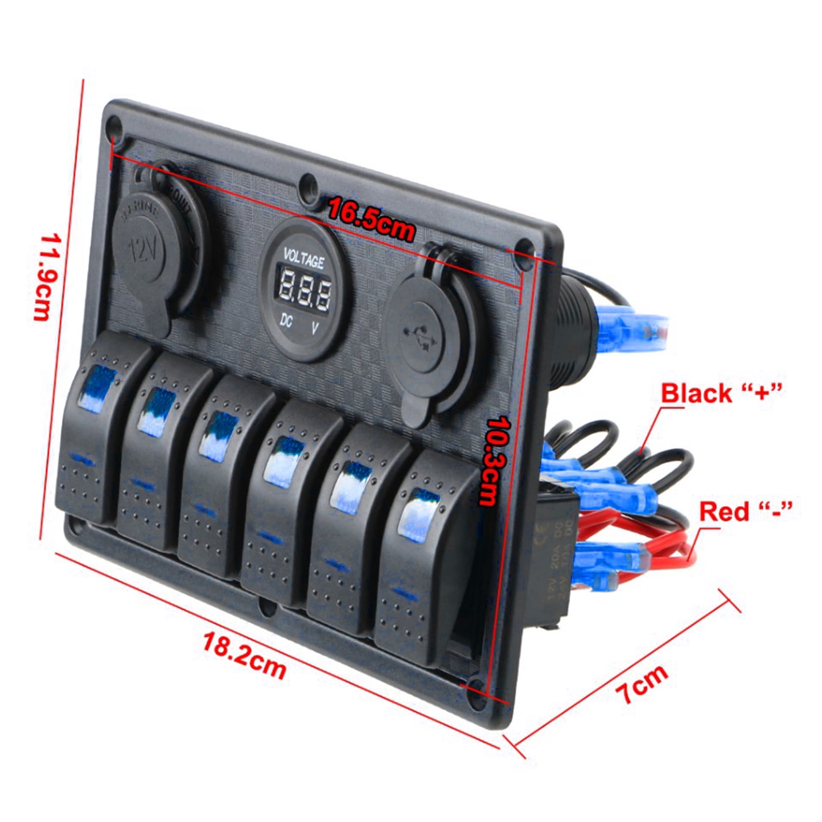 Waterproof Gang Rocker Switch Panel for Marine Boat Car Light