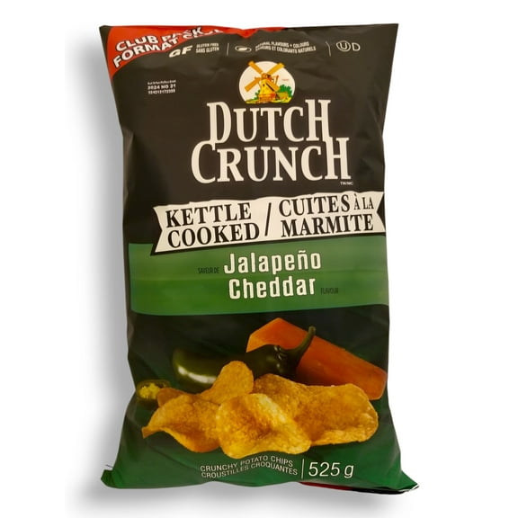 Old Dutch Crunch Jalapeno & Cheddar Kettle Cooked Chips, 525g/1.2 lb