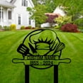 thumbnail image 2 of Handmadetneonsign Custom Outdoor Memorial Chef Metal Sign With Stakes, Outdoor Memorial Chef Name, 2 of 4