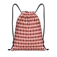 thumbnail image 1 of Saiise Red and Brown Squares Pattern Sports Drawstring Backpack - String Swim Gym Bag with Wet Proof Pocket for Women&Men-Medium, 1 of 6