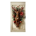 thumbnail image 2 of Honmine Reindeer Christmas Door Cover, Large Fabric Wall Hanging Panel, Holiday Season Interior Decor for Living Space, Party Background Display, 2 of 6