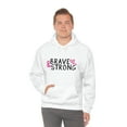 thumbnail image 3 of Brave And Strong against Cancer Women Male Unisex Heavy Blend™ Hooded Sweatshirt, 3 of 9