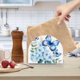 thumbnail image 6 of Flowers and Blue Butterflies Acrylic Napkin Holder Clear Paper Tissue Dispenser Kitchen Dining Room Bathroom Party Hotel, 6 of 8