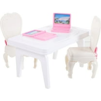 OUNONA Mini Plastic Table and Chair Set for Doll House Decoration Multi Color 1 Piece 6.3 Inches
