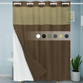 thumbnail image 3 of SIXLON No Hook 230GSM Brown Luxury Weighted Waffle Weave Shower Curtains,71"x74", 3 of 9
