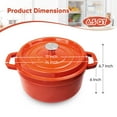 thumbnail image 4 of Hawsaiy 6.5 QT Enameled Cast Iron Dutch Oven with Lid, Nonstick Cookware for Baking, Roasting, Braising & Cooking, Dual Handles, Orange, 4 of 10
