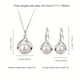 thumbnail image 3 of Pearl Jewelry Set For Women Adjustable Dainty Pearl Pendant Necklace Pearl Dangle Earrings Wedding Pearl Silvery Jewelry Set, 3 of 5