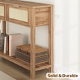 thumbnail image 2 of QinaQin Boho Rattan Console Table with 2 Drawers and 2 Tiers, Entryway Sofa Table with Storage, 2 of 7